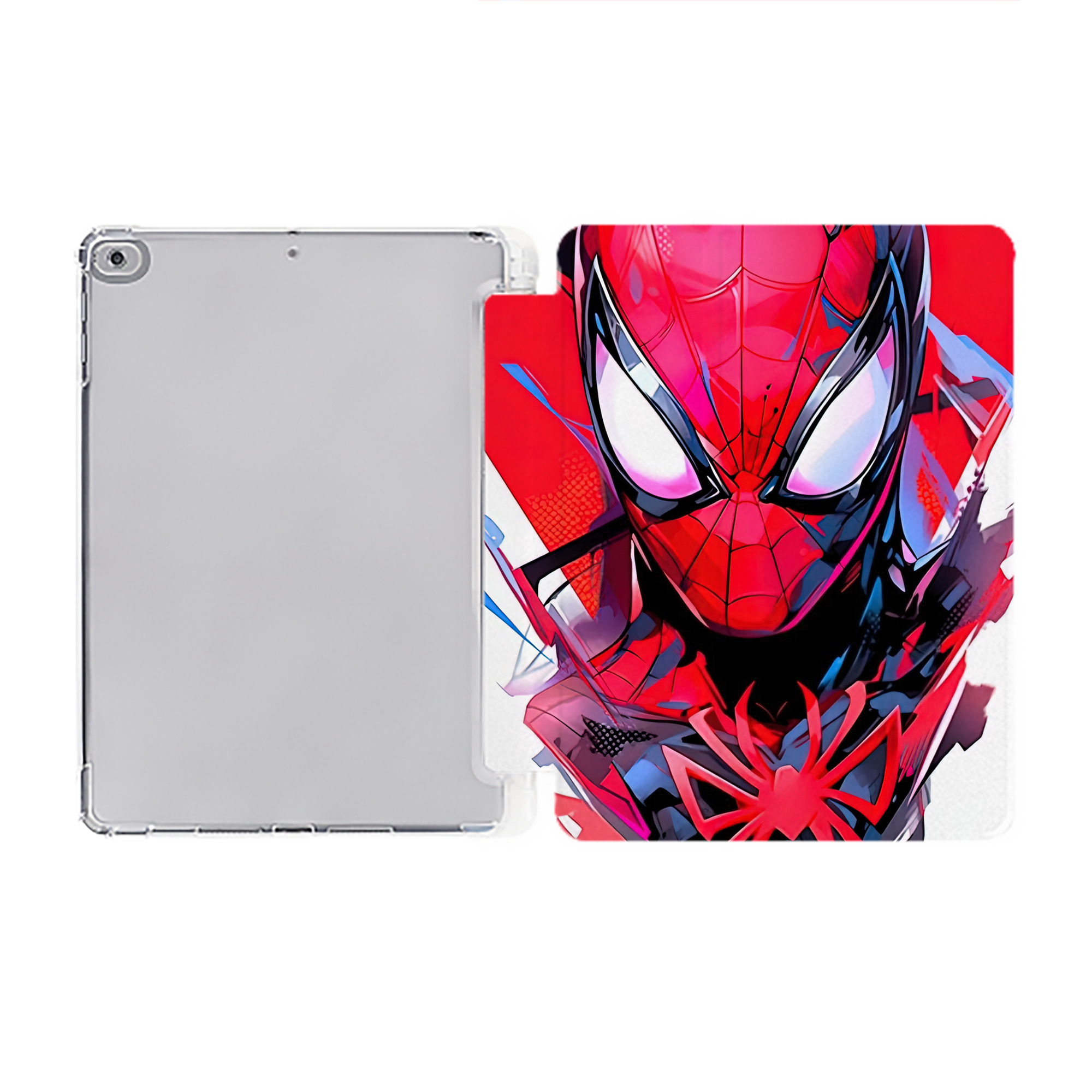 （画像用） Spider Man スパイダーマン IPad ケース ペン収納付き 三つ折りスタンド PUレザー×シリコン 対応機種9.5/10.5/10.9インチ